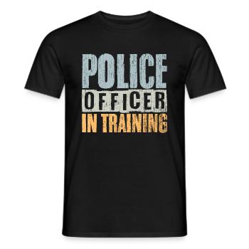 Vintage Police Officer In Training For A Future - Men's T-Shirt - black - Front - AI Model Male 178 light (178cm)
