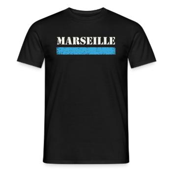 Marseille Millésime - T-shirt homme - noir - Devant - AI Model Male 178 light (178cm)