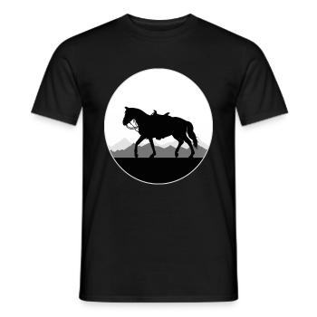 Cowgirls Western Équitation Chevaux Équitation Filles - T-shirt homme - noir - Devant - AI Model Male 178 light (178cm)