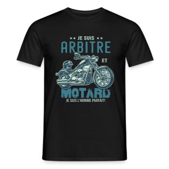 motard le meilleur arbitre le meilleur - T-shirt homme - noir - Devant - AI Model Male 178 light (178cm)