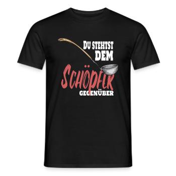 Du stehst dem Schöpfer gegenüber. Koch Chefkoch - Männer T-Shirt - Schwarz - Vorne - AI Model Male 178 light (178cm)