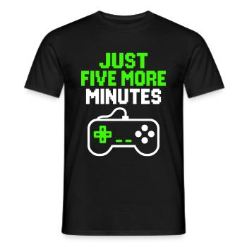 Encore cinq minutes Geek Gamer Gaming Humour - T-shirt homme - noir - Devant - AI Model Male 178 light (178cm)