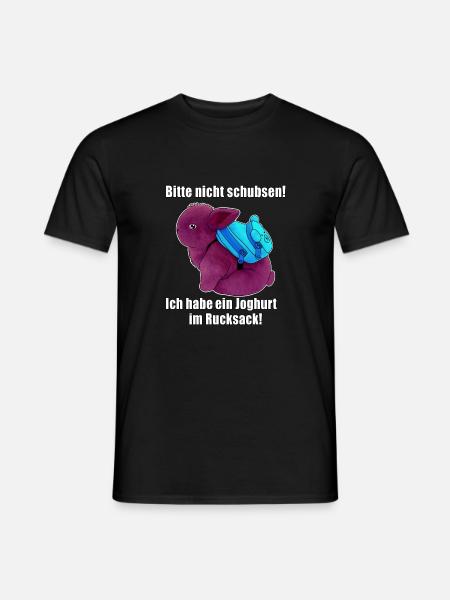 Joghurt im Rucksack - Männer T-Shirt - Schwarz