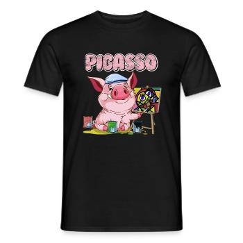 Pigasso comme Picasso - T-shirt homme - noir - Devant - AI Model Male 178 light (178cm)