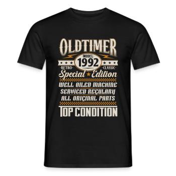 Oldtimer Vintage 1992 Vintage Rétro Anniversaire - T-shirt homme - noir - Devant - AI Model Male 178 light (178cm)