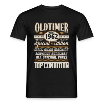 Oldtimer Vintage 1962 Vintage Rétro Anniversaire - T-shirt homme - noir - Devant - AI Model Male 178 light (178cm)