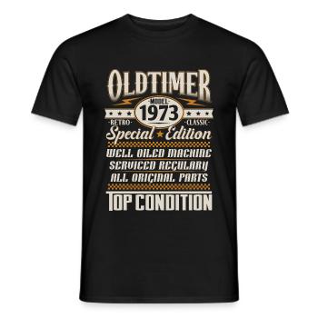 Oldtimer Vintage 1973 Vintage Rétro Anniversaire - T-shirt homme - noir - Devant - AI Model Male 178 light (178cm)