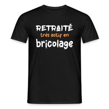 retraité bricolage bricoleur humour citation drôle - T-shirt homme - noir - Devant - AI Model Male 178 light (178cm)