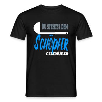 Du stehst dem Schöpfer gegenüber. Koch Chefkoch - Männer T-Shirt - Schwarz - Vorne - AI Model Male 178 light (178cm)