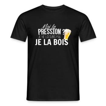 Moi la pression je la subis pas je la bois - T-shirt homme - noir - Devant - AI Model Male 178 light (178cm)