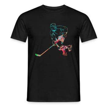Ice hockey - Men's T-Shirt - black - Front - AI Model Male 178 light (178cm)