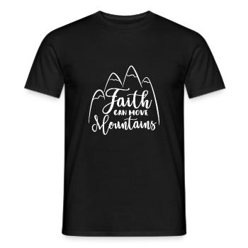 Christlicher Designglaube kann Berge versetzen - Männer T-Shirt - Schwarz - Vorne - AI Model Male 178 light (178cm)