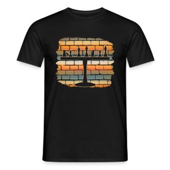 Schach Chess Schachfiguren Retro - Männer T-Shirt - Schwarz - Vorne - AI Model Male 178 light (178cm)