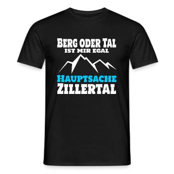 Berg oder Tal ist mir egal, hauptsache Zillertal - Männer T-Shirt - Schwarz - Vorne - AI Model Male 178 light (178cm)