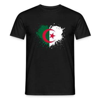 Coeur drapeau algerie - T-shirt homme - noir - Devant - AI Model Male 178 light (178cm)