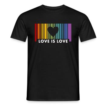 L'amour est l'amour Barcod Rainbow - T-shirt homme - noir - Devant - AI Model Male 178 light (178cm)