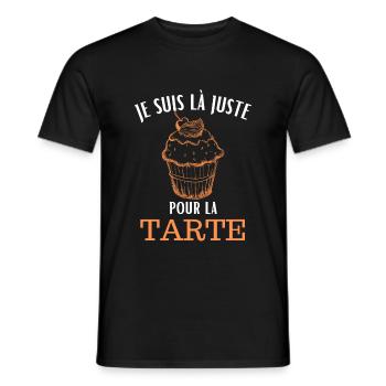 Je suis là juste pour la tarte - T-shirt homme - noir - Devant - AI Model Male 178 light (178cm)