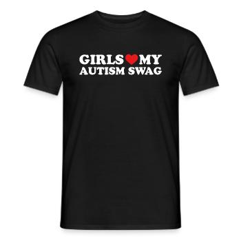 Girls Love My Autism Swag - Männer T-Shirt - Schwarz - Vorne - AI Model Male 178 light (178cm)