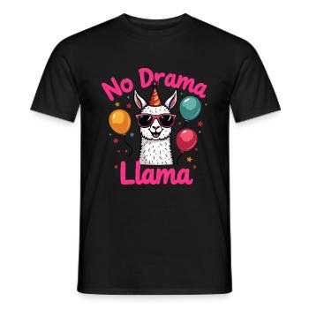 Pas de drame Llama Party Design - T-shirt homme - noir - Devant - AI Model Male 178 light (178cm)