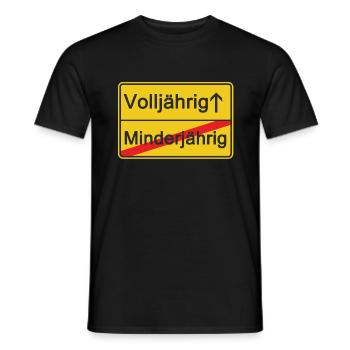 Minderjährig Volljährig - Männer T-Shirt - Schwarz - Vorne - AI Model Male 178 light (178cm)