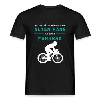 Fahrrad - Alten Mann - Männer T-Shirt - Schwarz - Vorne - AI Model Male 178 light (178cm)
