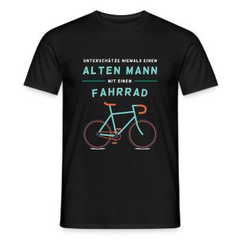 Fahrrad - Alten Mann - Männer T-Shirt - Schwarz - Vorne - AI Model Male 178 light (178cm)