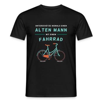 Fahrrad - Alten Mann - Männer T-Shirt - Schwarz - Vorne - AI Model Male 178 light (178cm)