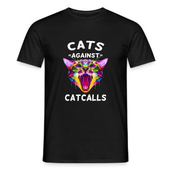 Cats Against Catcalls - Männer T-Shirt - Schwarz - Vorne - AI Model Male 178 light (178cm)