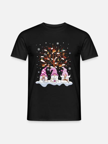 Drei nordische Gnomen Winter Weihnachten Schwedisc - Männer T-Shirt - Schwarz