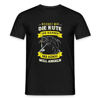 Rute Angeln König Spruch - Männer T-Shirt - Schwarz - Vorne - AI Model Male 178 light (178cm)
