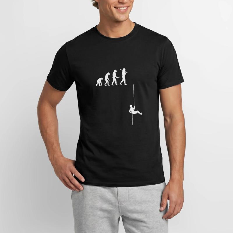 Abseilen Klettern Bouldern Evolution Entwicklung Männer T-Shirt