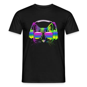 Dj Kitten Headphone - T-shirt homme - noir - Devant - AI Model Male 178 light (178cm)