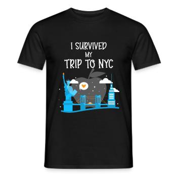 I Survived my trip to NYC New York NYC - T-shirt homme - noir - Devant - AI Model Male 178 light (178cm)