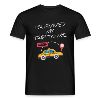 I Survived my trip to NYC New York NYC - T-shirt homme - noir - Devant - AI Model Male 178 light (178cm)