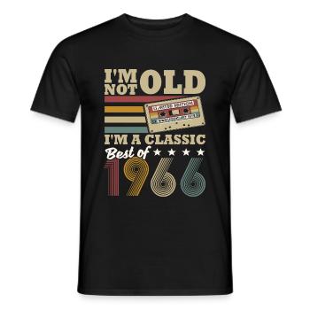 Vintage 1966 born birthday saying - Men's T-Shirt - black - Front - AI Model Male 178 light (178cm)