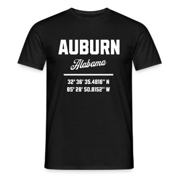Koordinaten Von Auburn Alabama - Männer T-Shirt - Schwarz - Vorne - AI Model Male 178 light (178cm)
