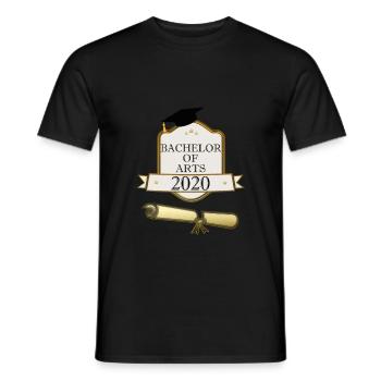 Bachelor of Arts 2020 studies graduation diploma - Men's T-Shirt - black - Front - AI Model Male 178 light (178cm)