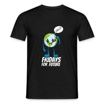 Fridays for future 3 - Men's T-Shirt - black - Front - AI Model Male 178 light (178cm)