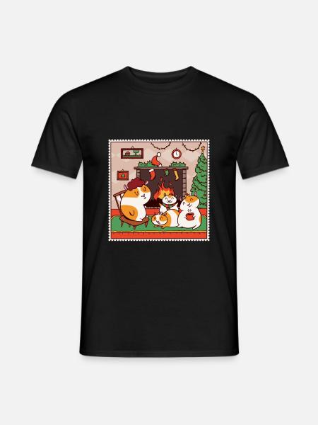 Cavia Fan Girl Christmas Christmas - Heren T-shirt - zwart