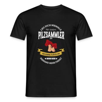 Geschenk für Pilzsammler Pilzfreunde Schwammerl - Männer T-Shirt - Schwarz - Vorne - AI Model Male 178 light (178cm)