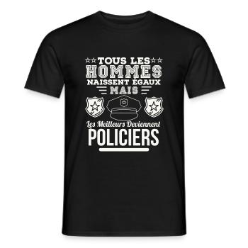 Policiers - T-shirt homme - noir - Devant - AI Model Male 178 light (178cm)
