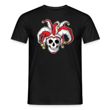 Totenkopf mit Narrenkappe - Männer T-Shirt - Schwarz - Vorne - AI Model Male 178 light (178cm)