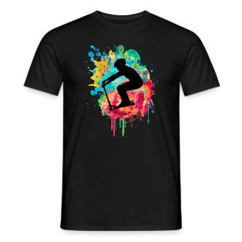 Conception de trottinette acrobatique sportive - T-shirt homme - noir - Devant - AI Model Male 178 light (178cm)