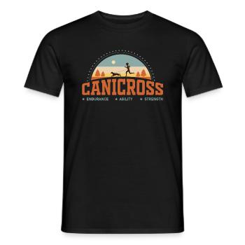 canicross, canicross path, dogs - Men's T-Shirt - black - Front - AI Model Male 178 light (178cm)