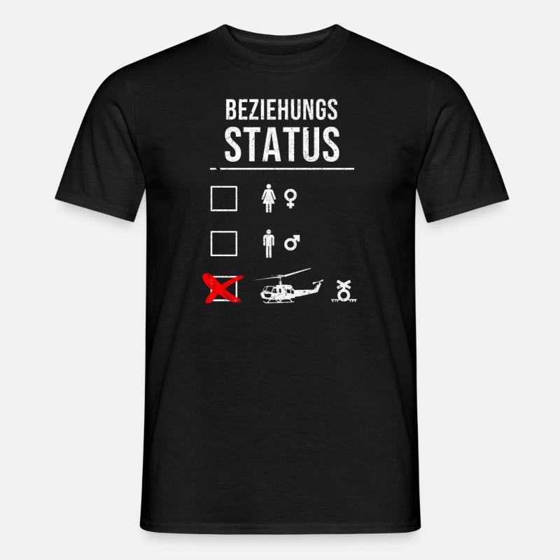 Witziges Helicopter Beziehung Status Design - Männer T-Shirt - Schwarz