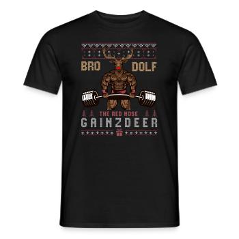 Gym de Noël, Gym de Noël heureux Liftmas, - T-shirt homme - noir - Devant - AI Model Male 178 light (178cm)