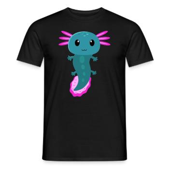 Axolotl, axolotl gamessalotl, cute axolotl, - Men's T-Shirt - black - Front - AI Model Male 178 light (178cm)