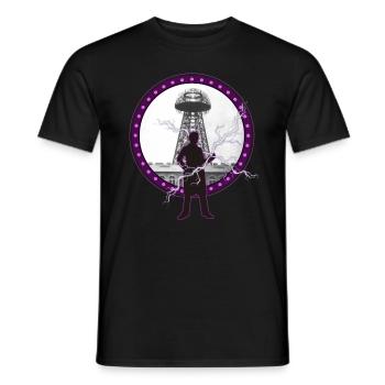 Tesla Nikola, Tesla Nikola Tesla, patent, - Men's T-Shirt - black - Front - AI Model Male 178 light (178cm)