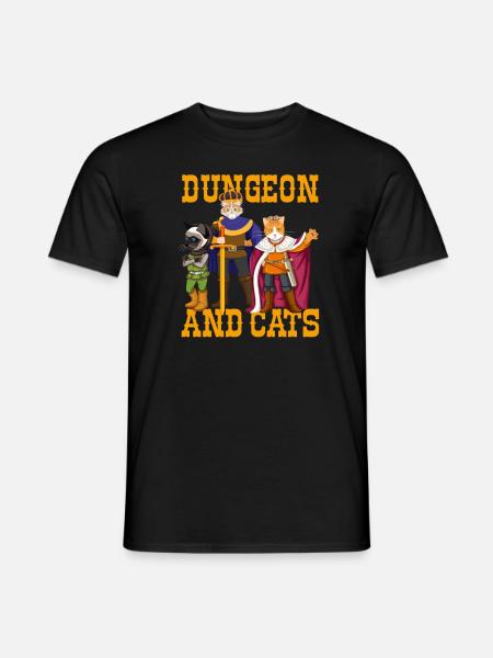 dungeon Katzen, dungeon Katzen Spiel, rpg, - T-shirt herr - svart