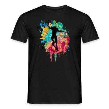 Patineurs filles en skateboard PopArt - T-shirt homme - noir - Devant - AI Model Male 178 light (178cm)